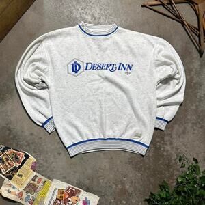 Vintage 90s Desert Inn Spa Grandma Crewneck Women's Medium Blue Gray Sweatshirt